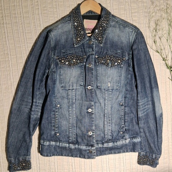 Vintage Western Cowgirl Festival Parasuco Studded Denim Women's Jacket - Picture 11 of 17